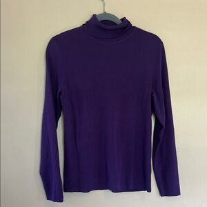 Chicos Purple Turtleneck Long Sleeve Top